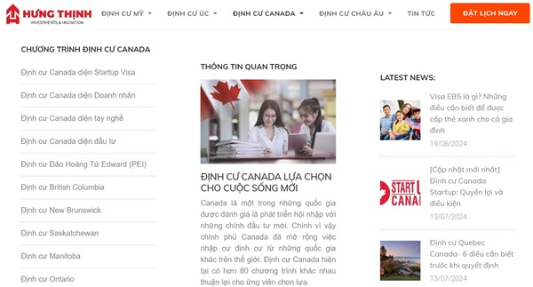 Hưng Thịnh Investments – Đơn vị chuyên tư vấn định cư Canada diện đầu tư uy tín